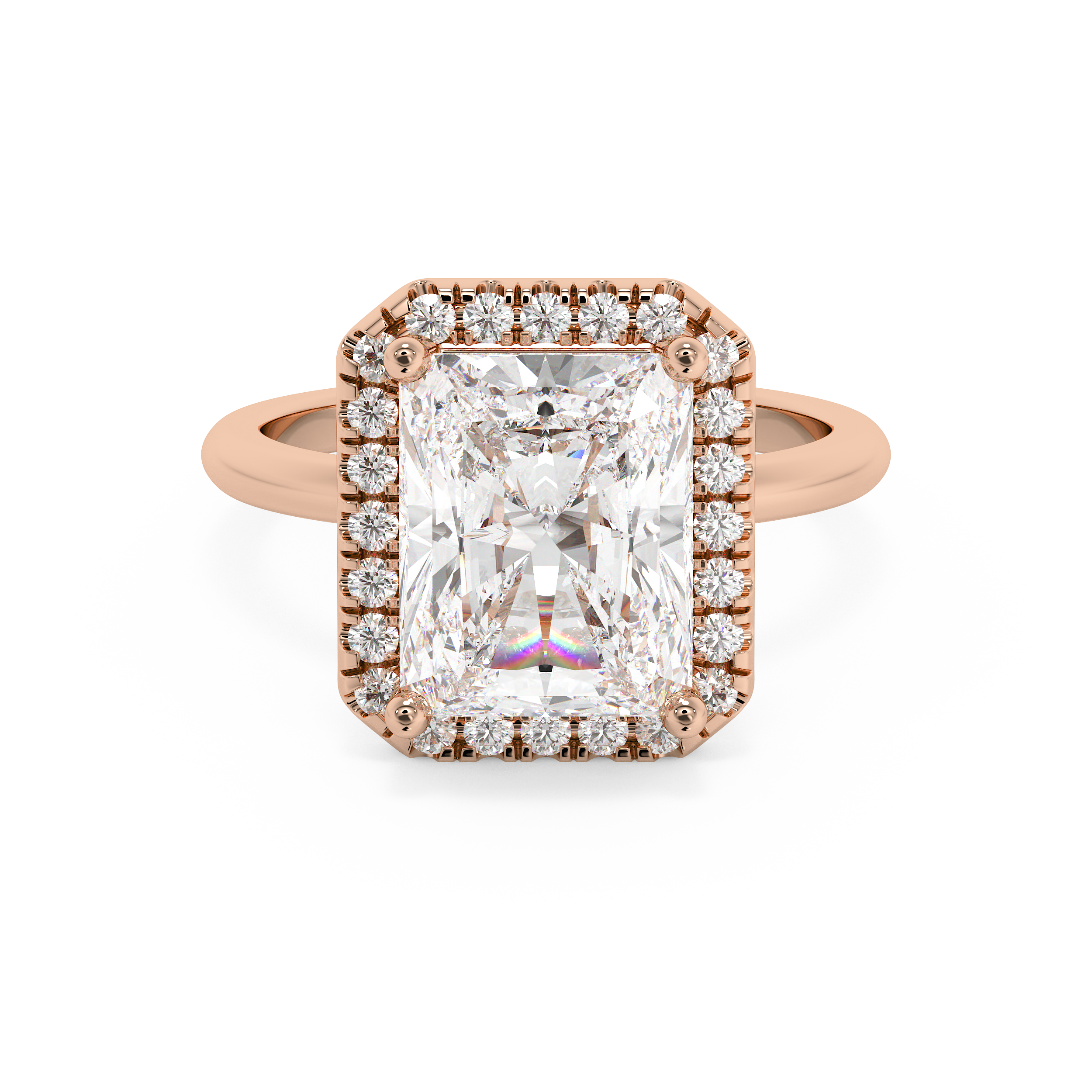 Emerald Solitaire Lab Grown Diamond Engagement Ring
