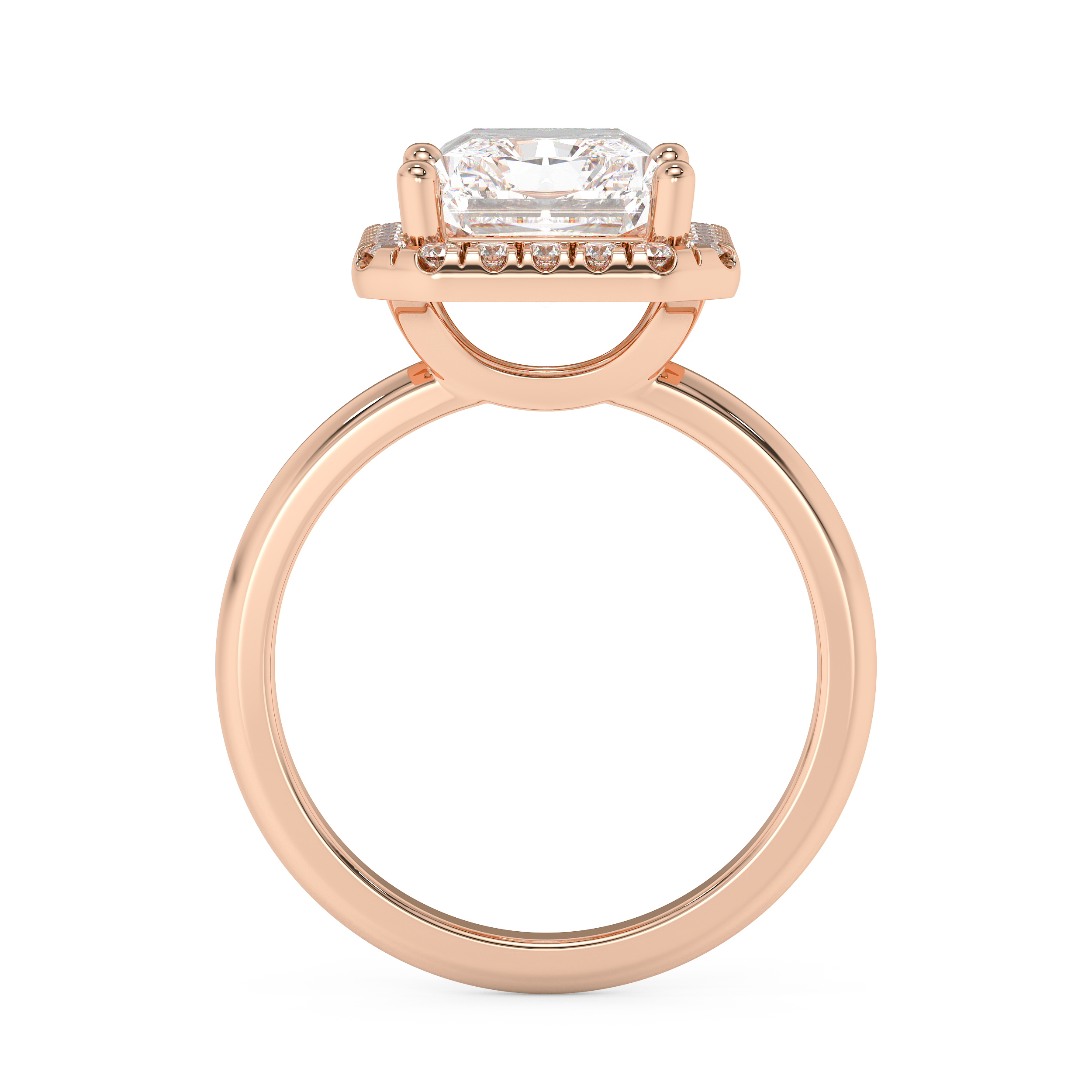 Emerald Solitaire Lab Grown Diamond Engagement Ring