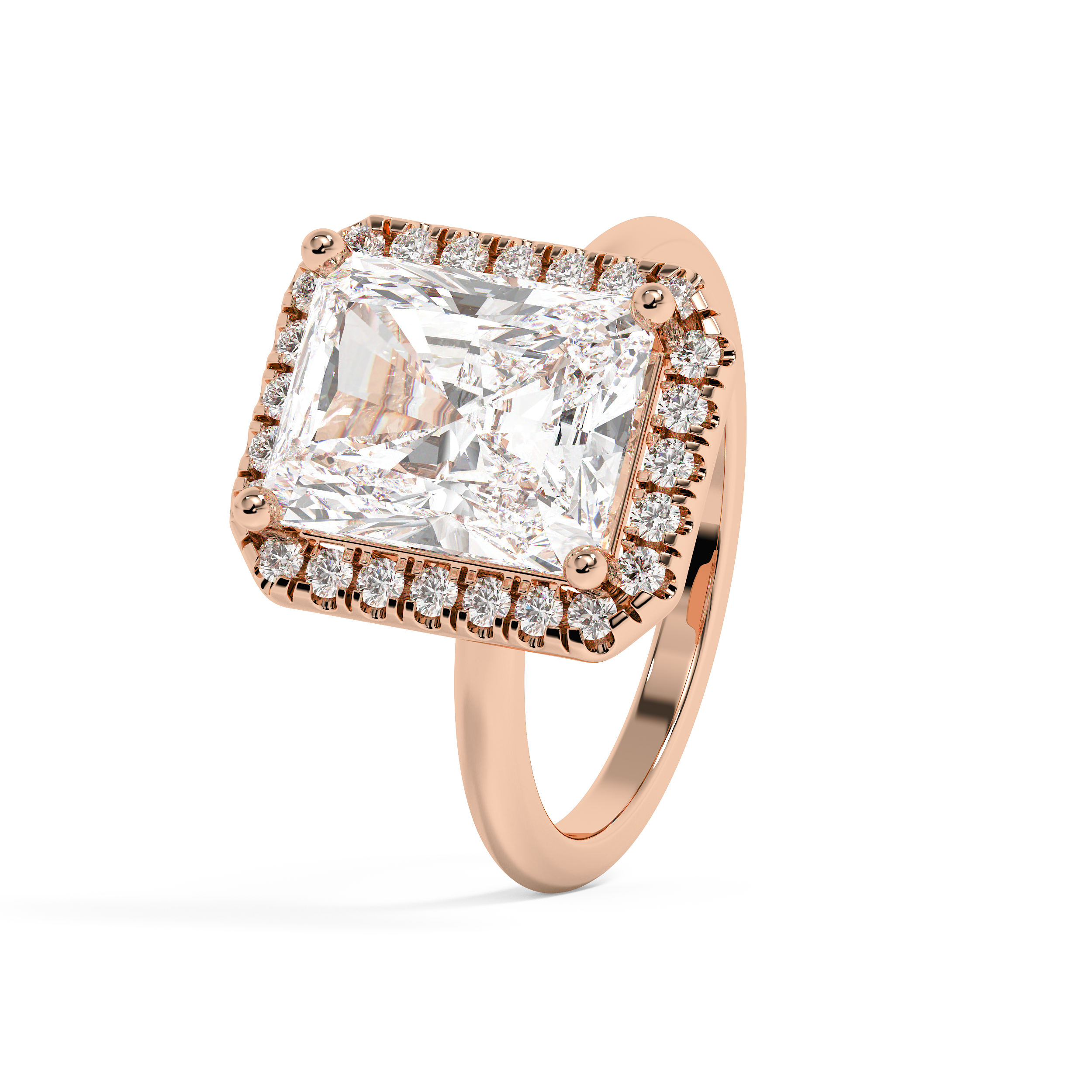 Emerald Solitaire Lab Grown Diamond Engagement Ring