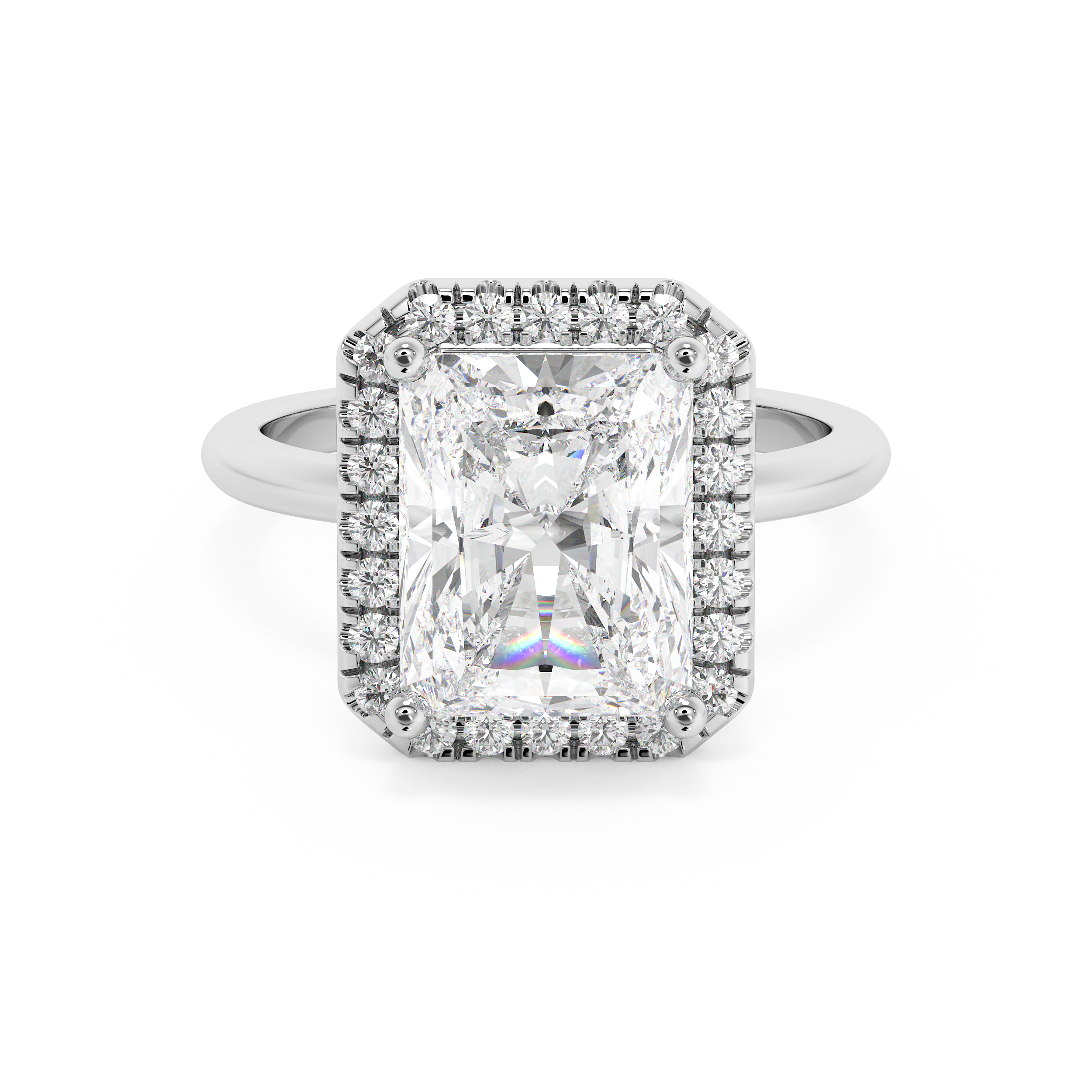 Emerald Solitaire Lab Grown Diamond Engagement Ring
