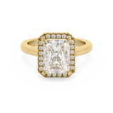 Emerald Solitaire Lab Grown Diamond Engagement Ring
