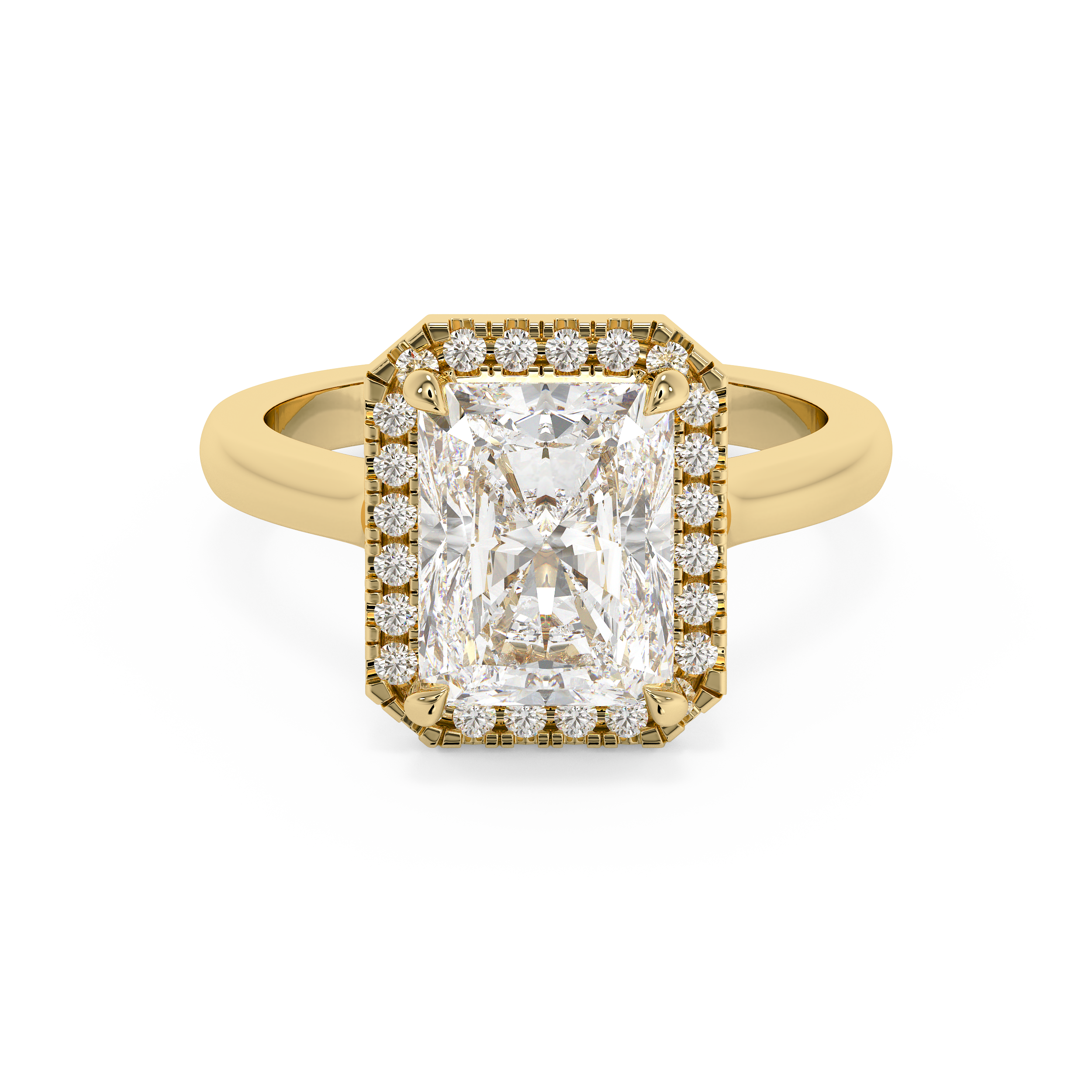 Emerald Solitaire Lab Grown Diamond Engagement Ring