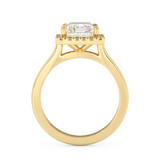 Emerald Solitaire Lab Grown Diamond Engagement Ring