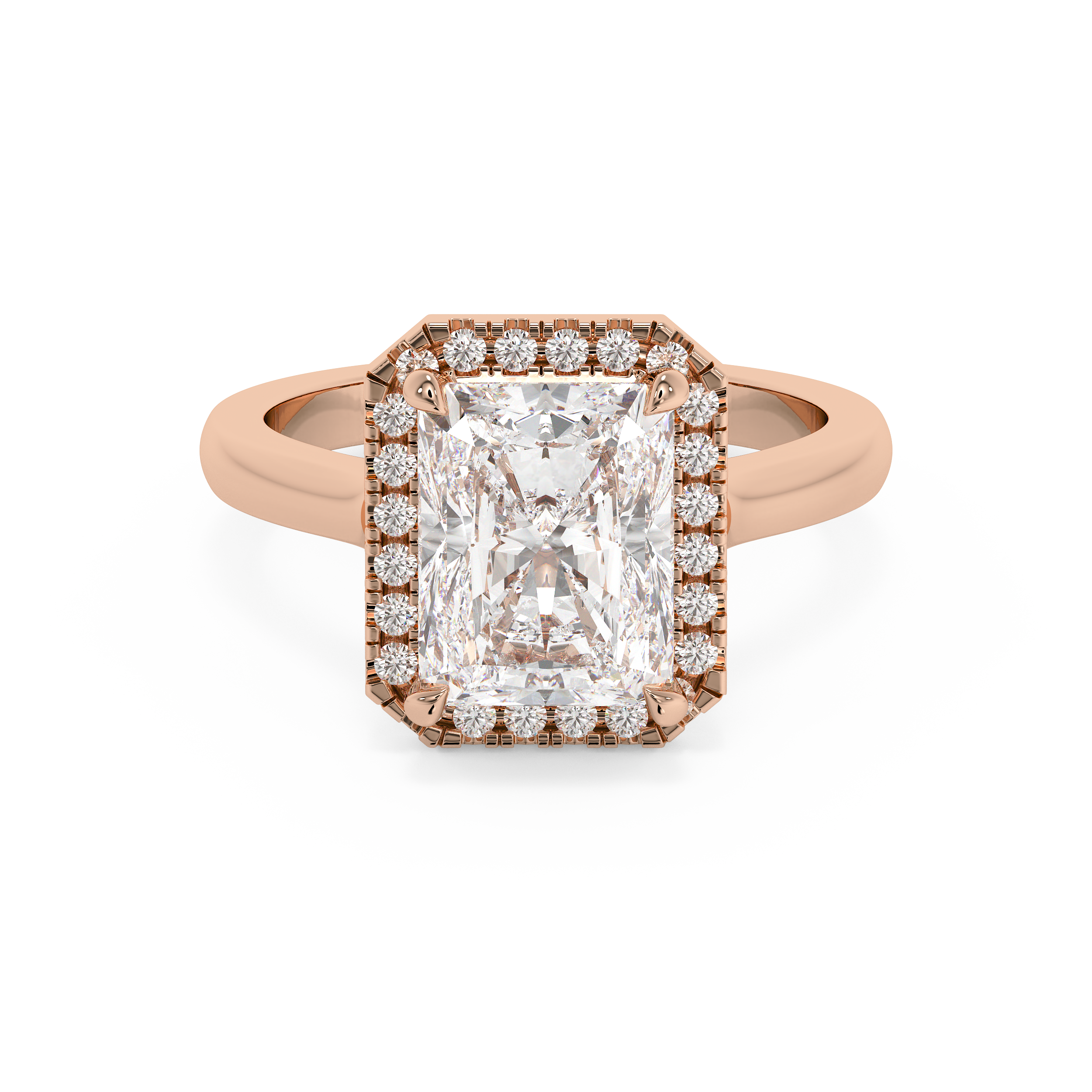 Emerald Solitaire Lab Grown Diamond Engagement Ring