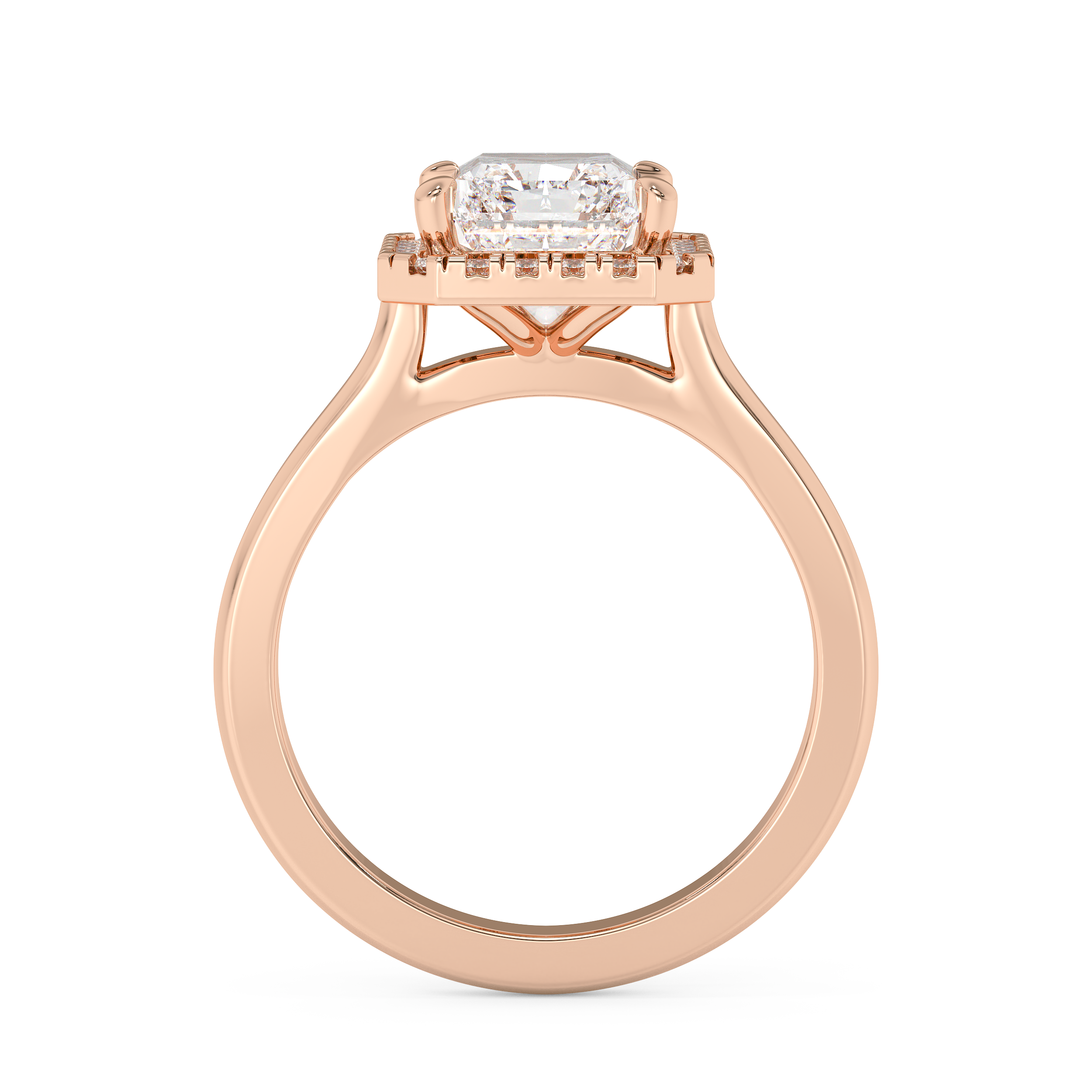 Emerald Solitaire Lab Grown Diamond Engagement Ring