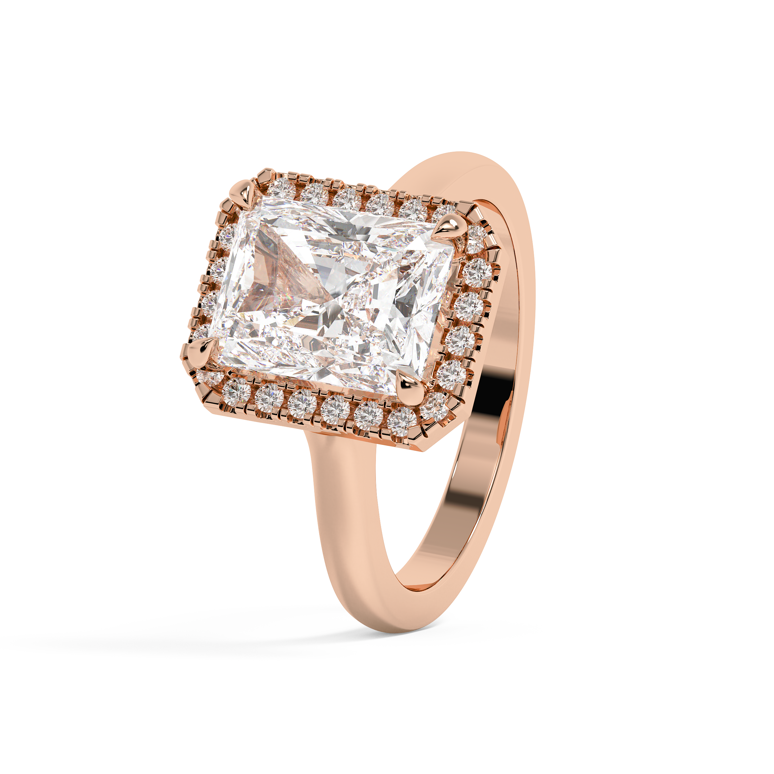 Emerald Solitaire Lab Grown Diamond Engagement Ring