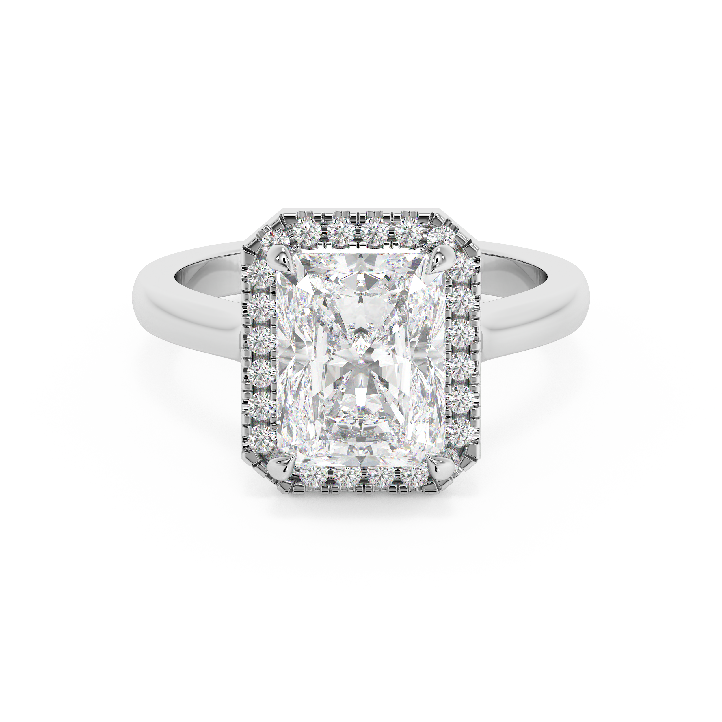 Emerald Solitaire Lab Grown Diamond Engagement Ring