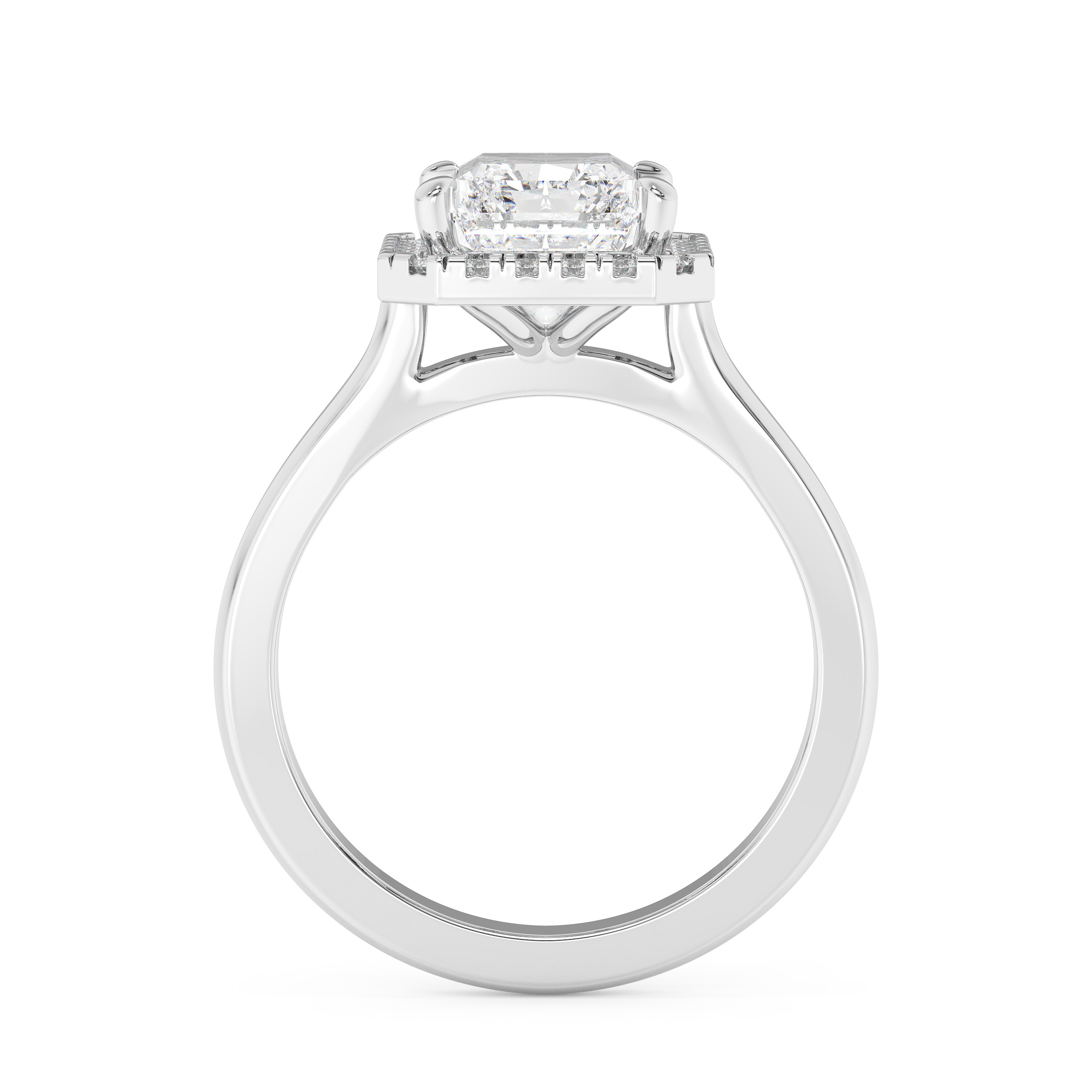 Emerald Solitaire Lab Grown Diamond Engagement Ring