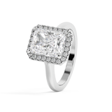 Emerald Solitaire Lab Grown Diamond Engagement Ring