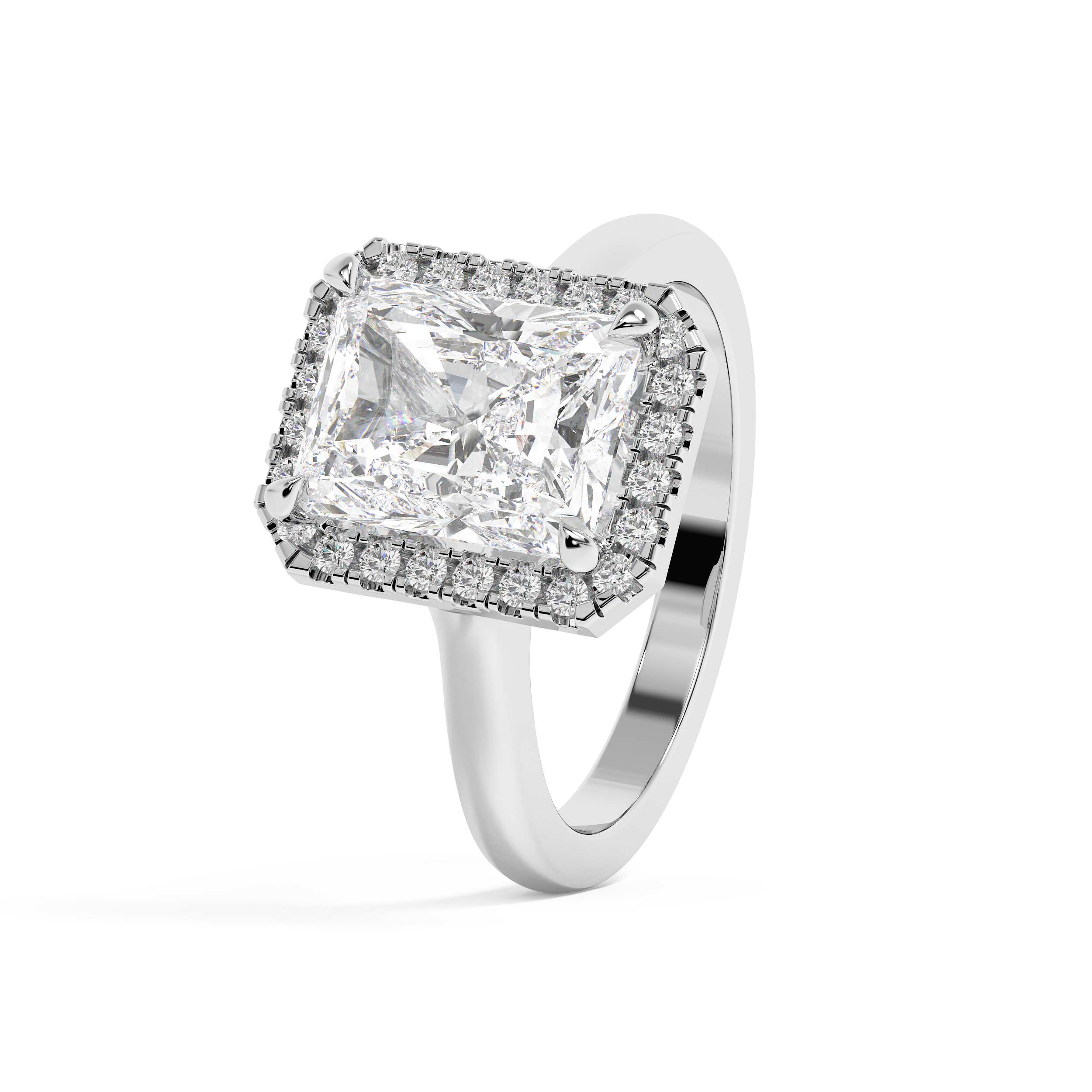 Emerald Solitaire Lab Grown Diamond Engagement Ring