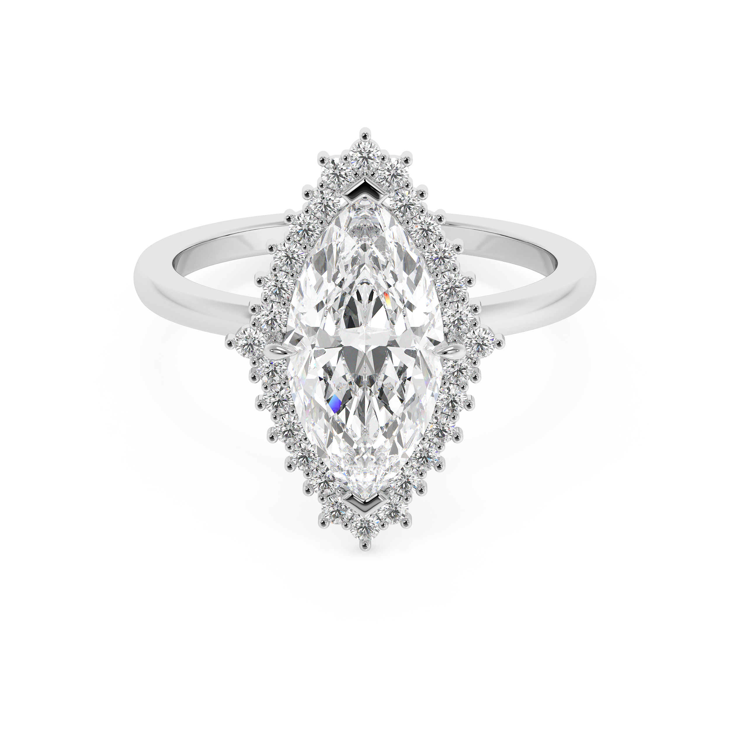 Emerald Solitaire Lab Grown Diamond Engagement Ring