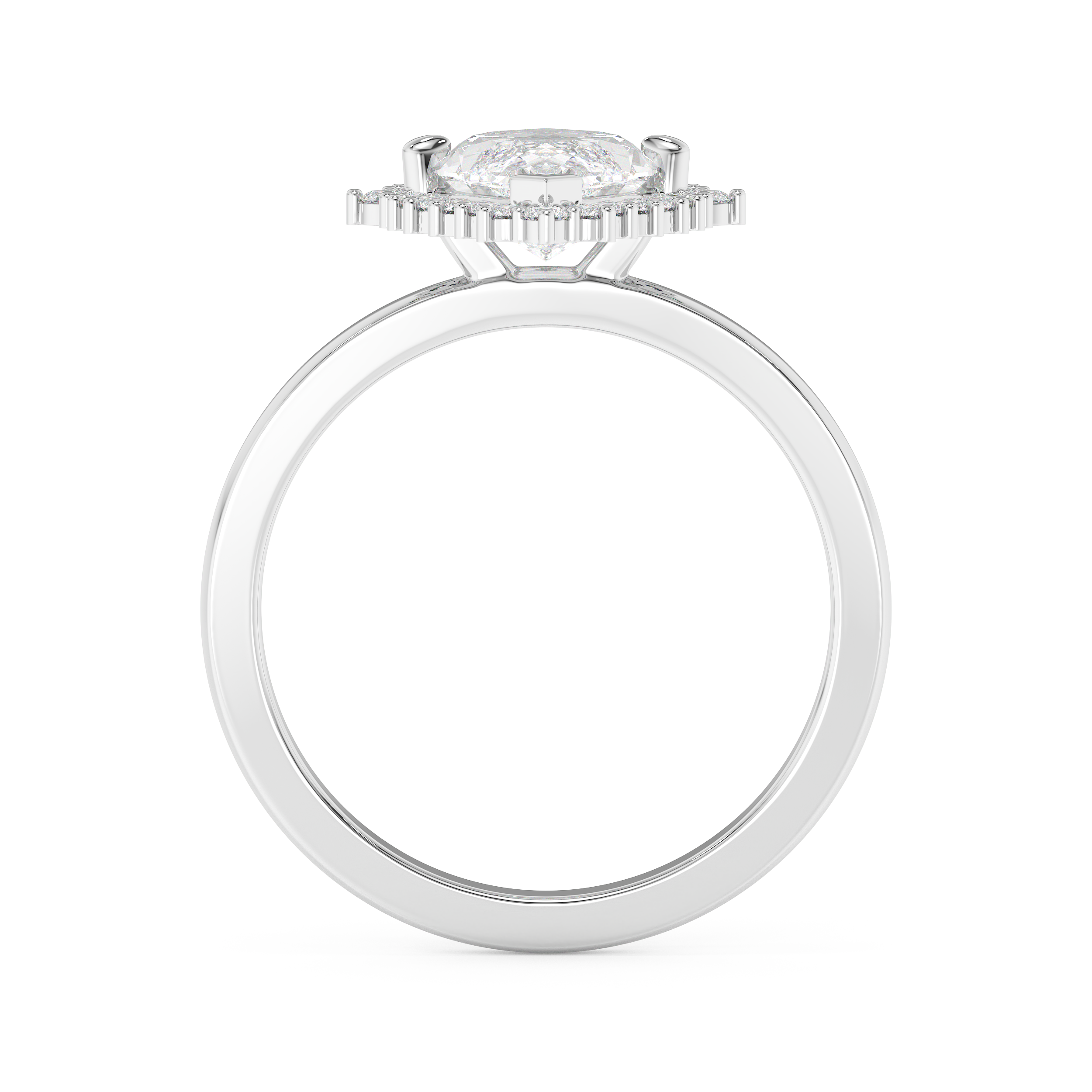 Emerald Solitaire Lab Grown Diamond Engagement Ring