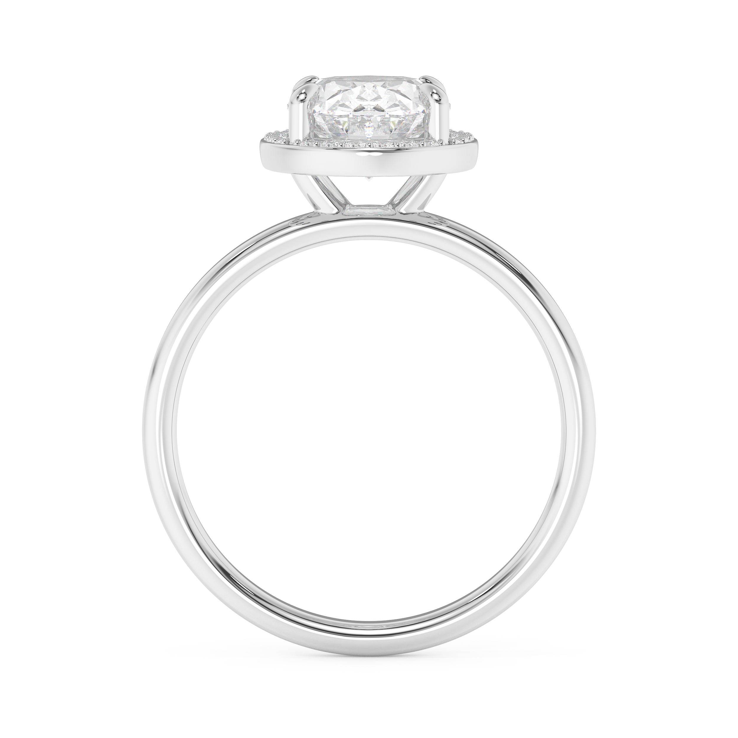 Emerald Solitaire Lab Grown Diamond Engagement Ring