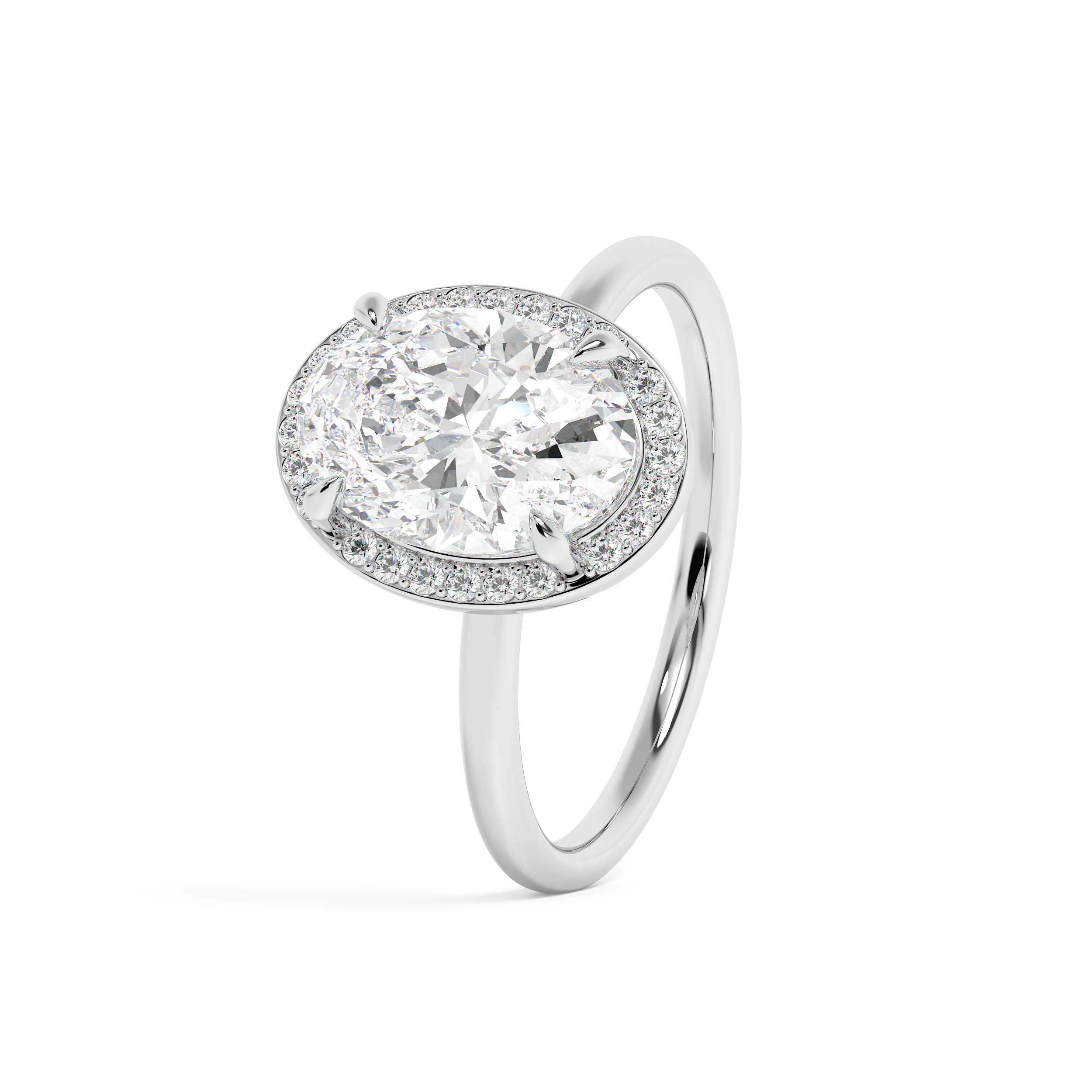 Emerald Solitaire Lab Grown Diamond Engagement Ring