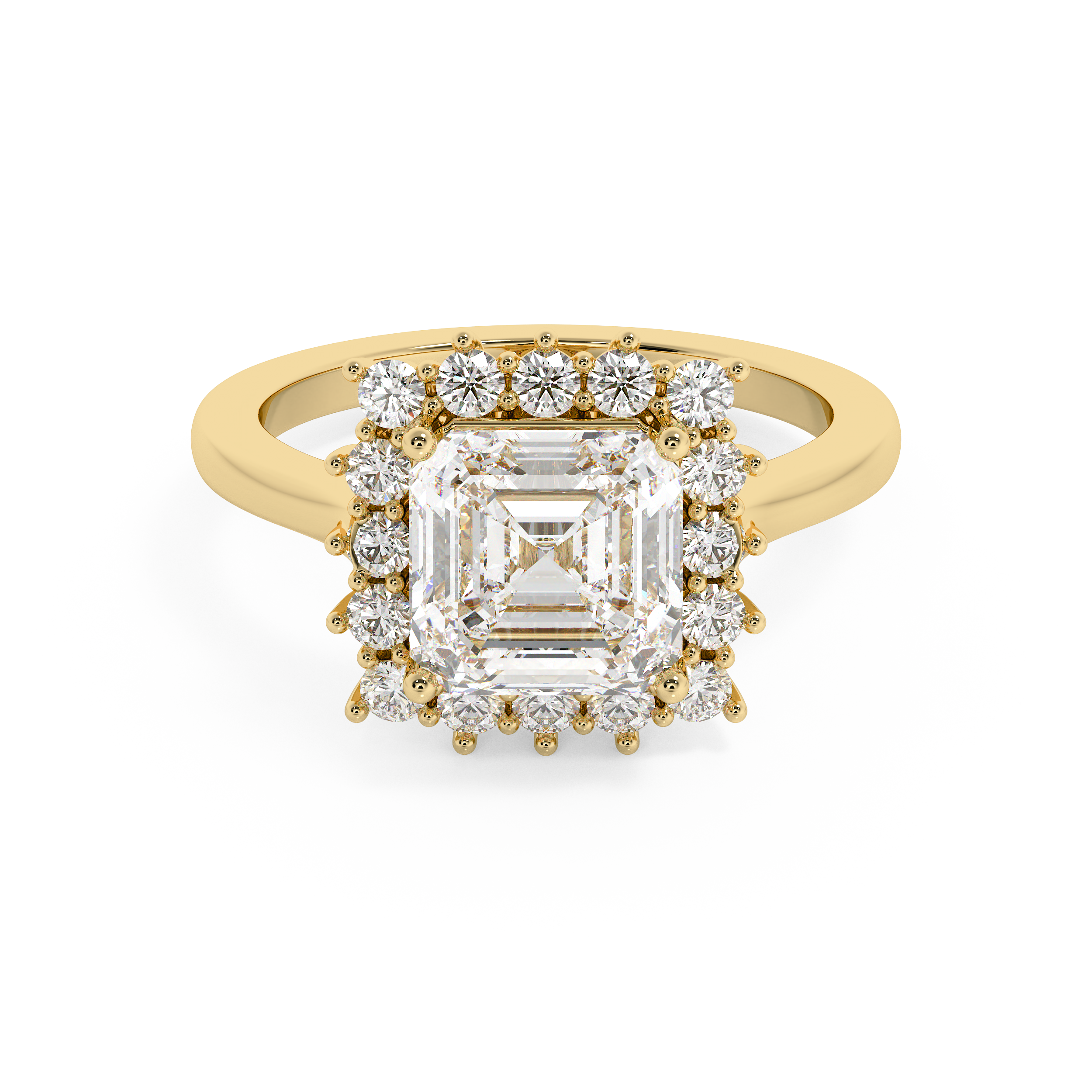 Emerald Solitaire Lab Grown Diamond Engagement Ring