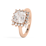Emerald Solitaire Lab Grown Diamond Engagement Ring