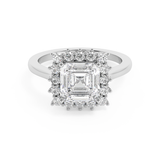 Emerald Solitaire Lab Grown Diamond Engagement Ring