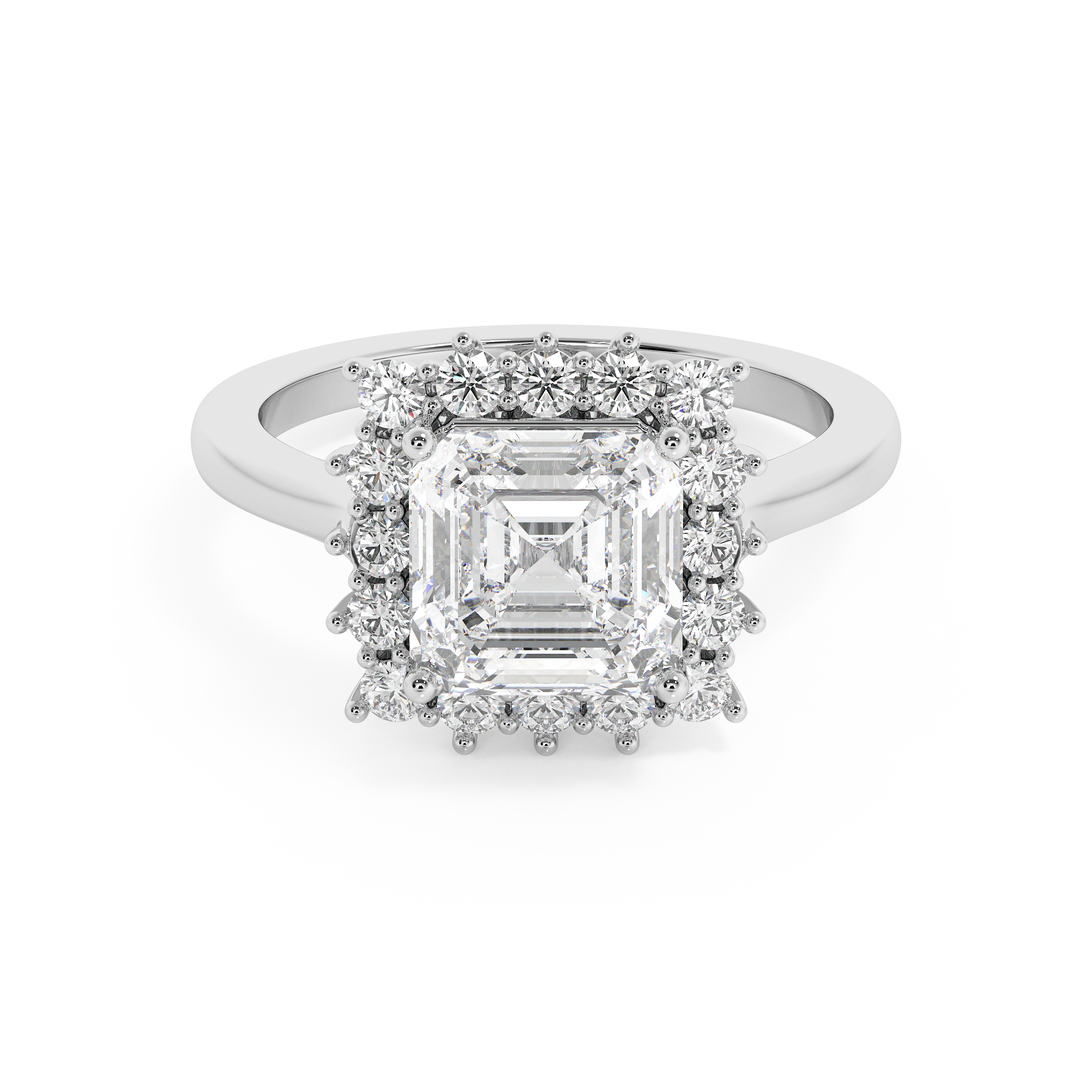 Emerald Solitaire Lab Grown Diamond Engagement Ring