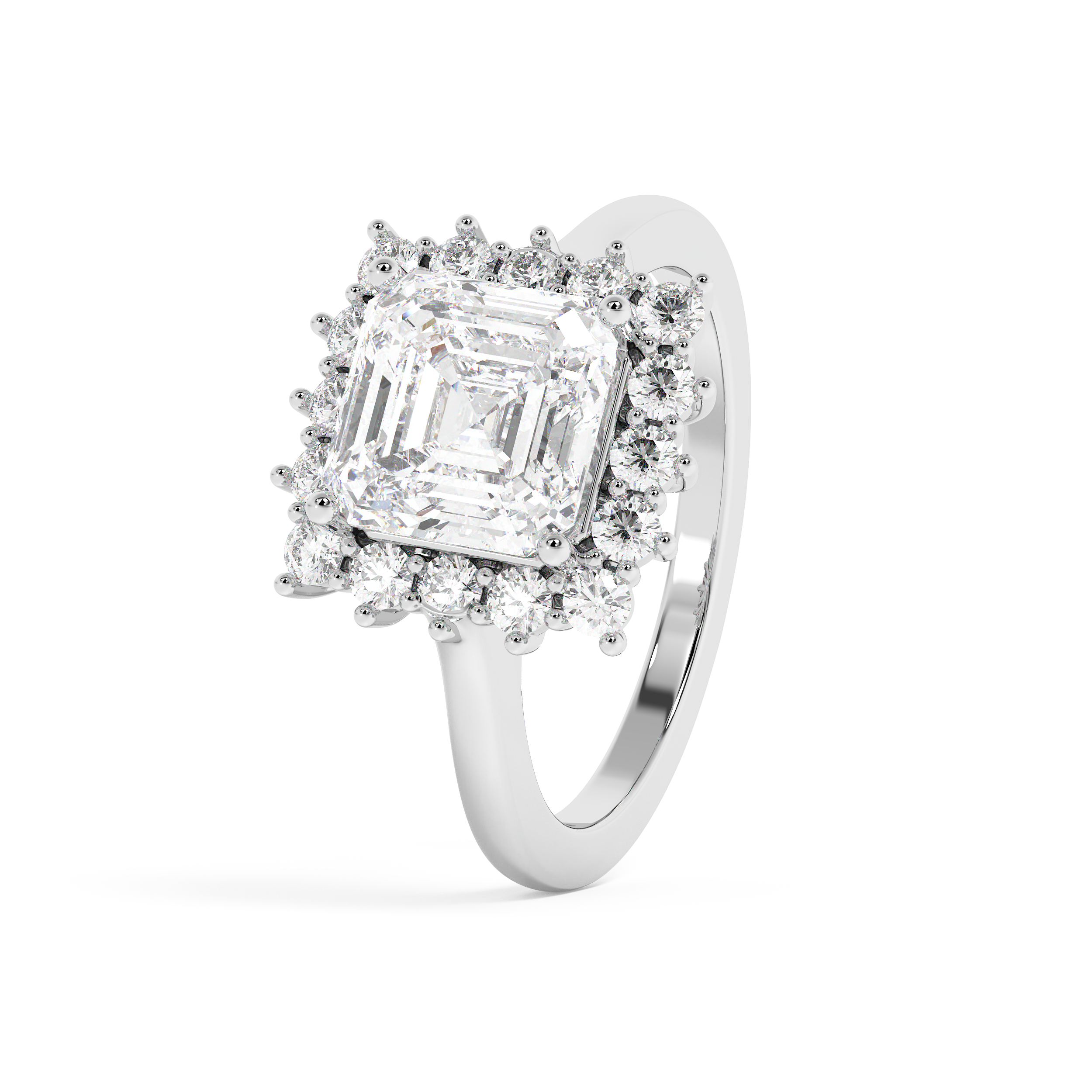 Emerald Solitaire Lab Grown Diamond Engagement Ring