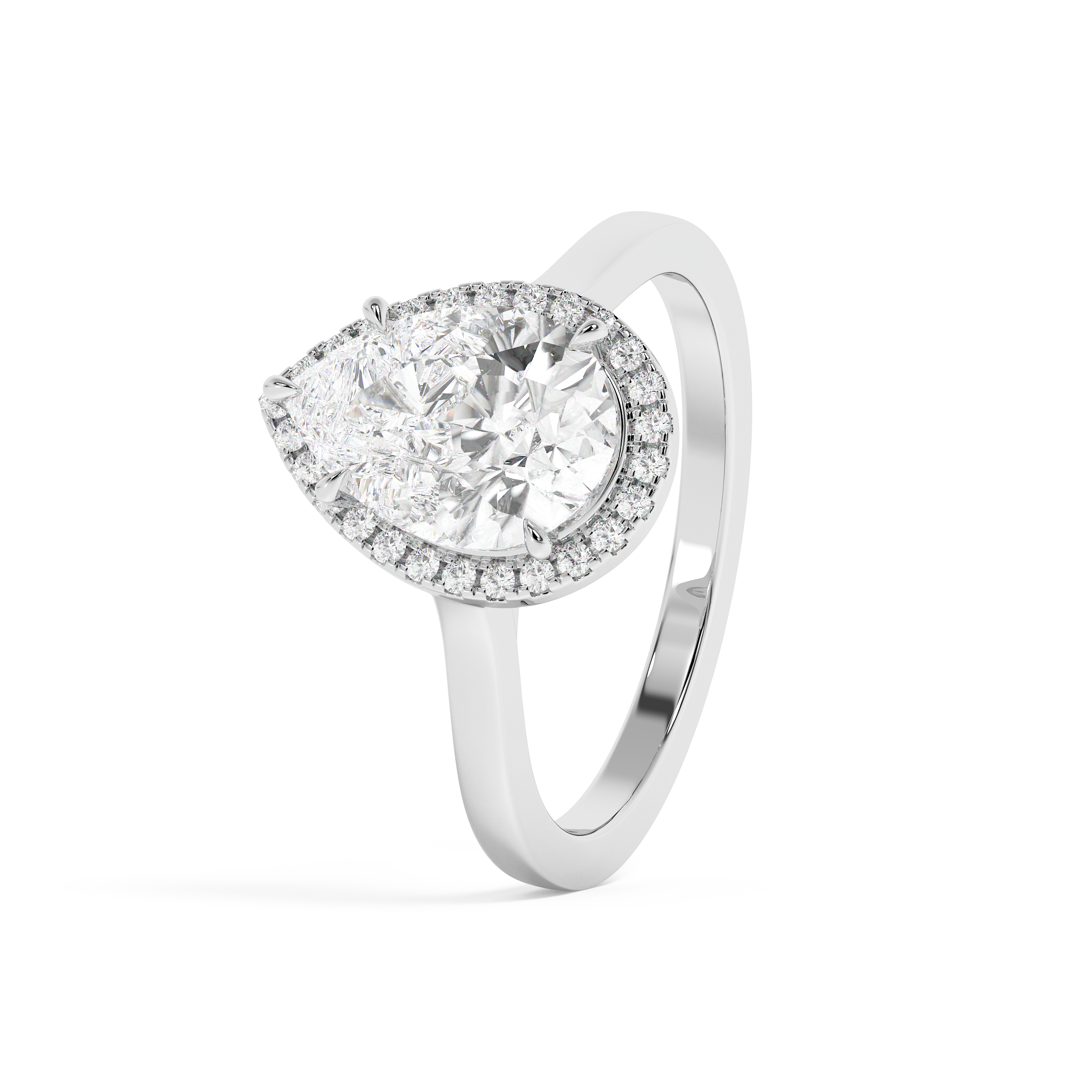 Emerald Solitaire Lab Grown Diamond Engagement Ring