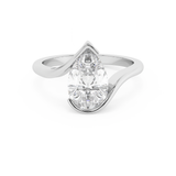 Emerald Solitaire Lab Grown Diamond Engagement Ring