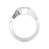 Emerald Solitaire Swirl Lab Grown Diamond Engagement Ring