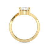 Elongated Cushion Solitaire Swirl Lab Grown Diamond Engagement Ring