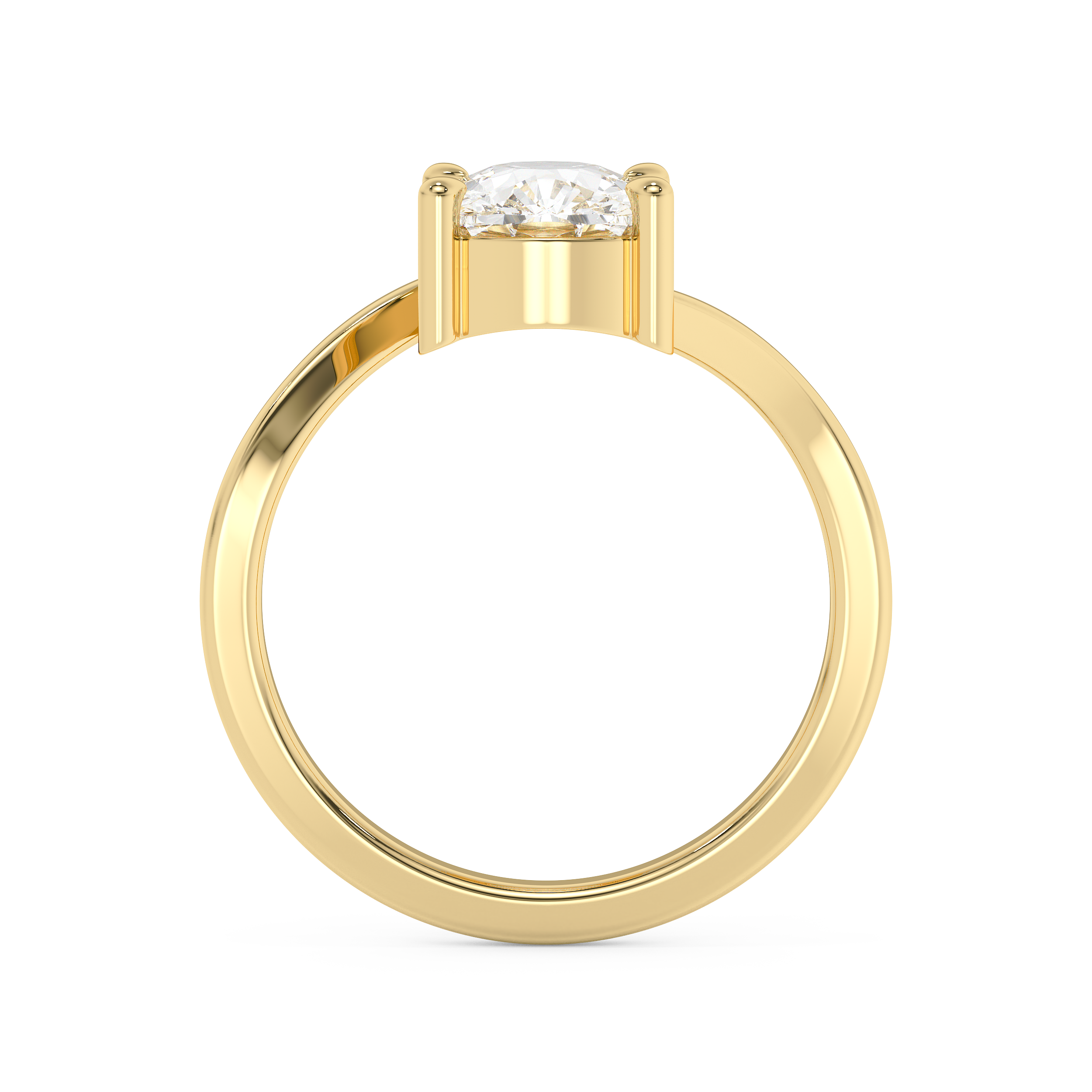 Elongated Cushion Solitaire Swirl Lab Grown Diamond Engagement Ring