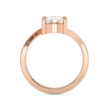 Elongated Cushion Solitaire Swirl Lab Grown Diamond Engagement Ring