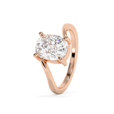 Elongated Cushion Solitaire Swirl Lab Grown Diamond Engagement Ring