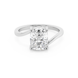 Elongated Cushion Solitaire Swirl Lab Grown Diamond Engagement Ring
