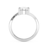 Elongated Cushion Solitaire Swirl Lab Grown Diamond Engagement Ring