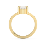 Oval V Shaped Pave Lab Grown Diamond Engagement Ring