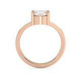 Oval V Shaped Pave Lab Grown Diamond Engagement Ring