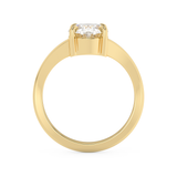 Oval V Shaped Solitaire Lab Grown Diamond Engagement Ring