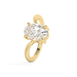 Oval V Shaped Solitaire Lab Grown Diamond Engagement Ring