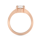 Oval V Shaped Solitaire Lab Grown Diamond Engagement Ring