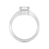 Oval V Shaped Solitaire Lab Grown Diamond Engagement Ring