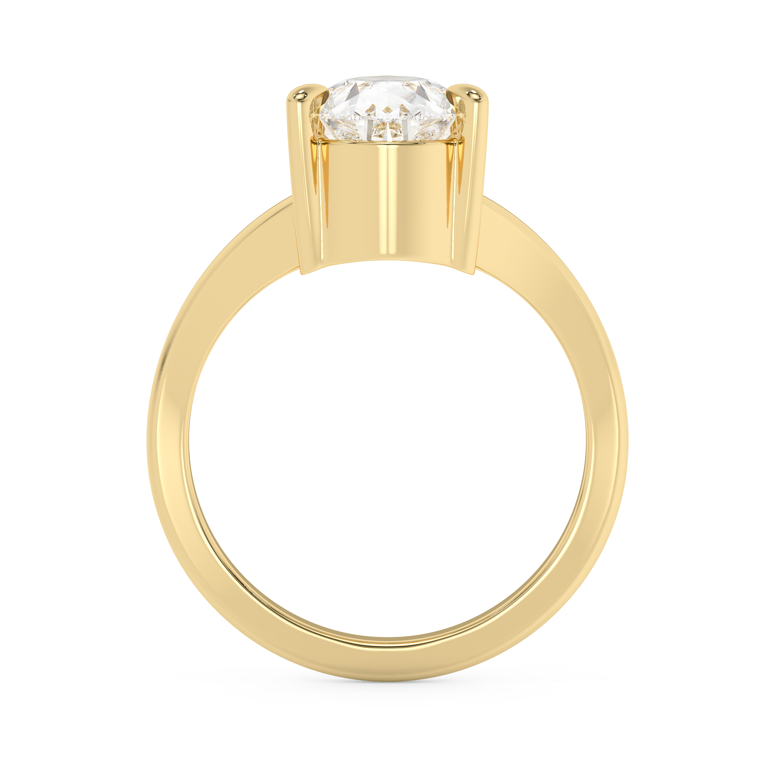 Pear V Shaped Solitaire Lab Grown Diamond Engagement Ring