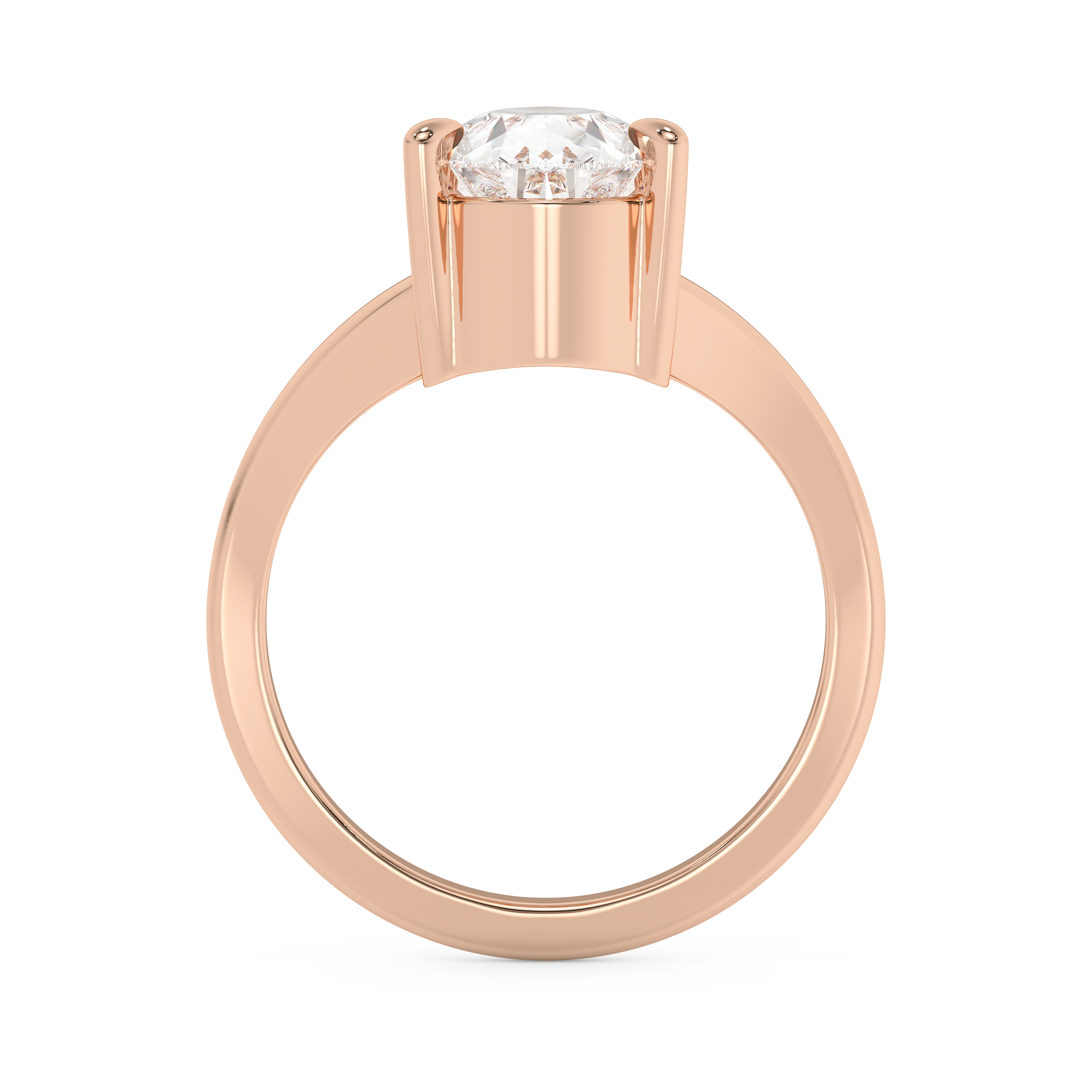Pear V Shaped Solitaire Lab Grown Diamond Engagement Ring