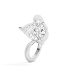 Pear V Shaped Solitaire Lab Grown Diamond Engagement Ring