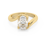 Oval Solitaire Swirl Lab Grown Diamond Engagement Ring