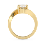 Oval Solitaire Swirl Lab Grown Diamond Engagement Ring