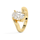 Oval Solitaire Swirl Lab Grown Diamond Engagement Ring