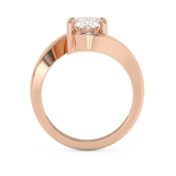 Oval Solitaire Swirl Lab Grown Diamond Engagement Ring