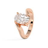 Oval Solitaire Swirl Lab Grown Diamond Engagement Ring