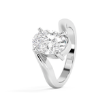 Oval Solitaire Swirl Lab Grown Diamond Engagement Ring