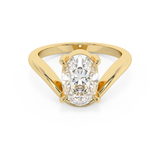 Oval Solitaire Curved Lab Grown Diamond Engagement Ring