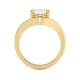 Oval Solitaire Curved Lab Grown Diamond Engagement Ring