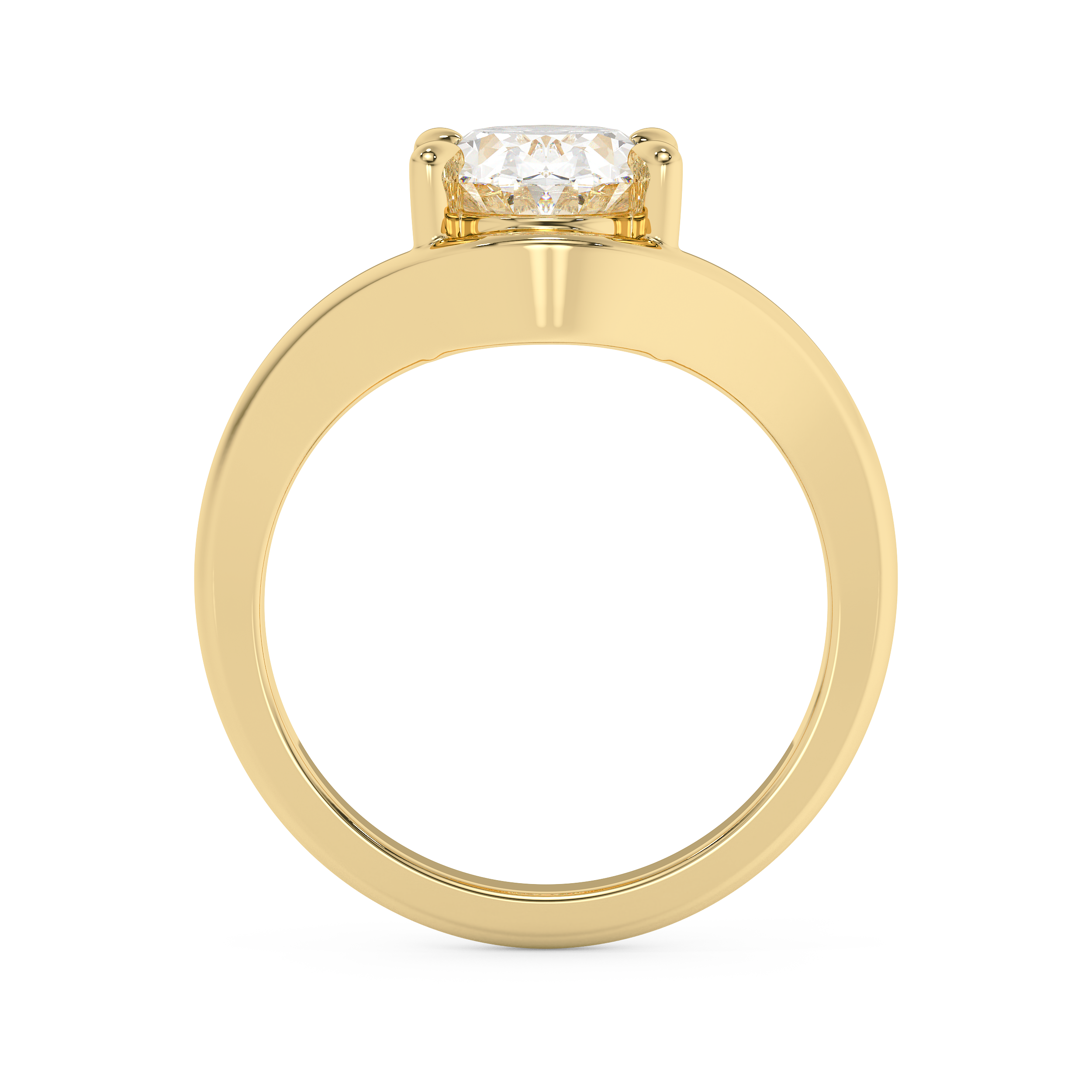 Oval Solitaire Curved Lab Grown Diamond Engagement Ring